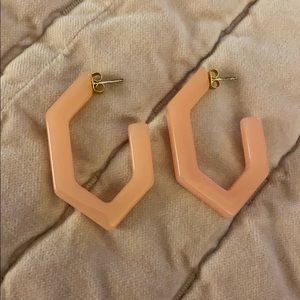 Madewell acetate hexagon earrings pink